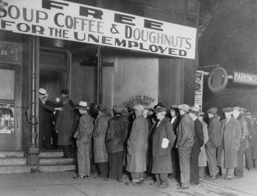 Men Waiting Outside Al Capone Soup Kitchen